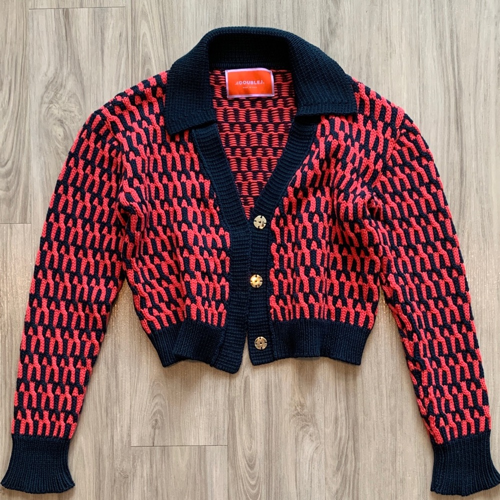 Luxury Made in Italy Designer Double J Cardigan Sweater - Picture 4 of 9